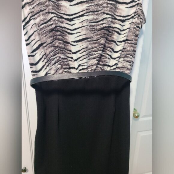 Forever 21 Animal Print Black Sleeveless Cowl Neck Belted Mini Dress Medium - Picture 14 of 14